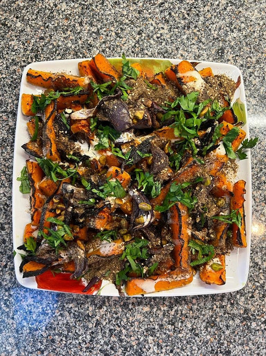 Best Roasted Butternut Squash with Tahini and Za'atar - FlavorKicker.com