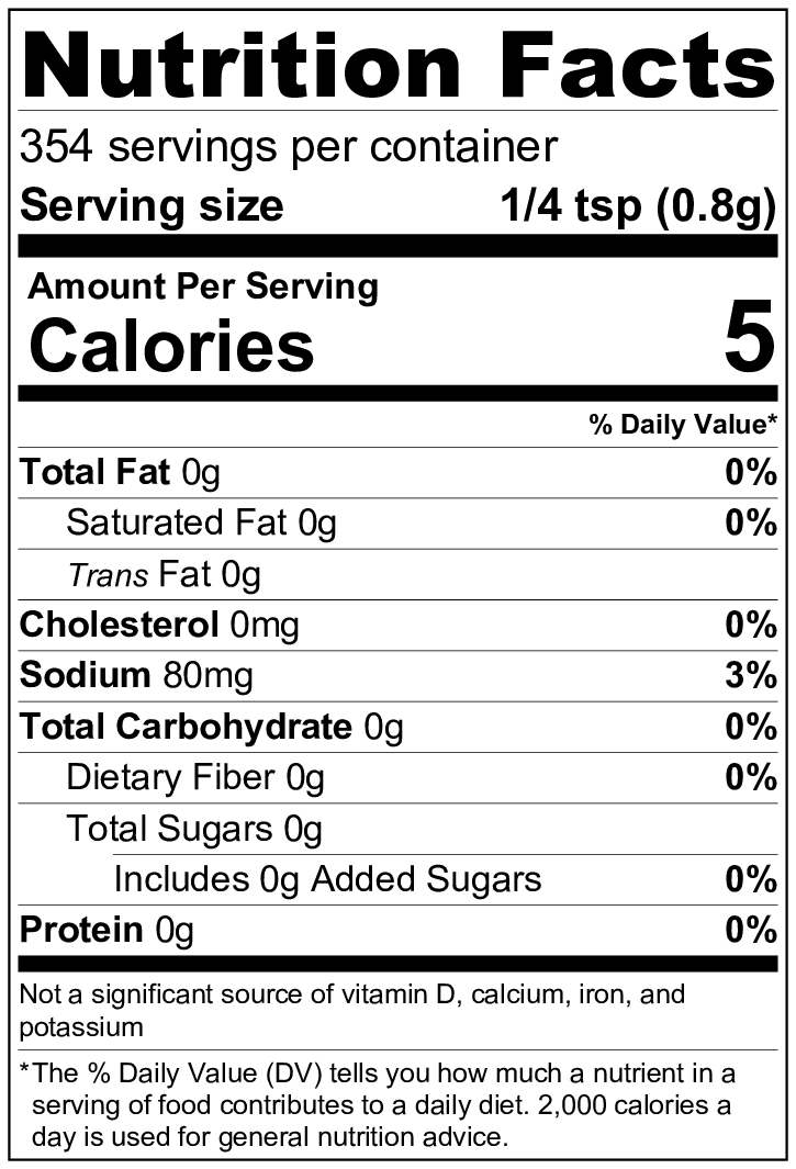 Bagel Seasoning, Nutrition Facts