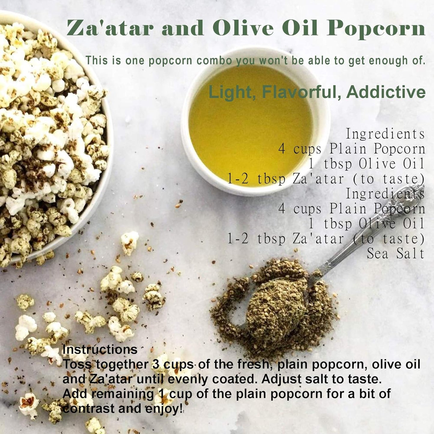 Za'atar (Zatar/Zaatar/Zahtar) Seasoning Blend by FlavorKicker | 1.8 oz | Traditional Lebanese Spice Blend | Zahtar Spice for everything | No Additives, No Perservatives