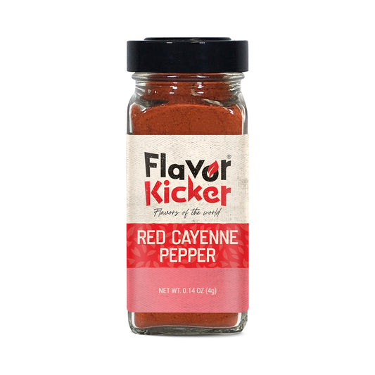 FlavorKicker Cayenne Pepper Powder - Gluten Free Ground Cayenne Pepper for Mexican and Indian Cooking - 1.7 oz French Jar - Organic Kosher, Non GMO & Keto Friendly Salmon Seasoning - FlavorKicker.com