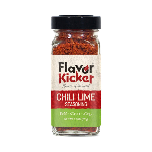 FlavorKicker Chili Lime Seasoning - Bold Tangy Chili and Lime Flavor | Zesty Chili Flavor | Perfect for Pork, Chicken, Seafood and Wings | Southwest Flavor | All Natural | No MSG | No Preservatives| 2 Oz - FlavorKicker.com