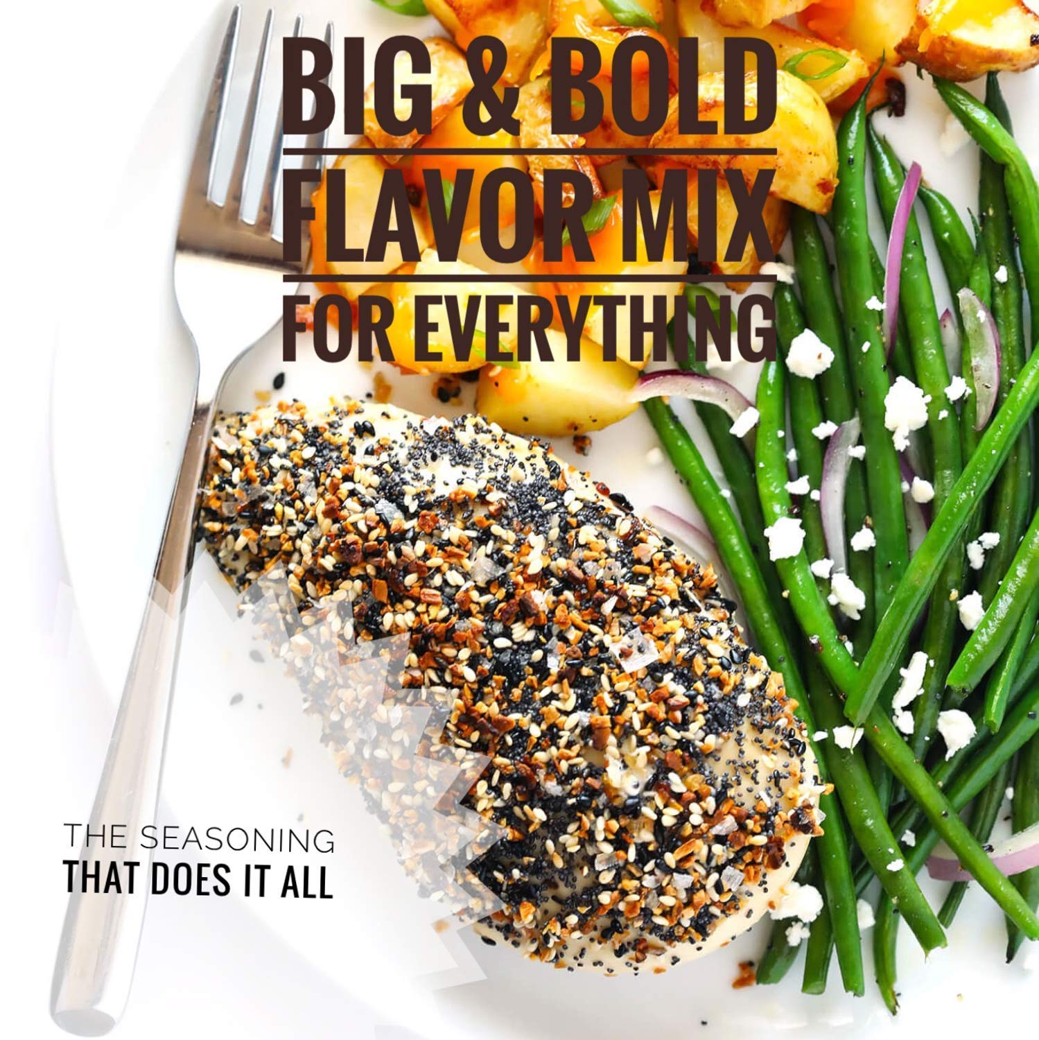 FlavorKicker Everything Bagel Seasoning Blend. NO SALT Original Delicious Blend of Spices Dried Minced Garlic & Onion Flakes. - FlavorKicker.com