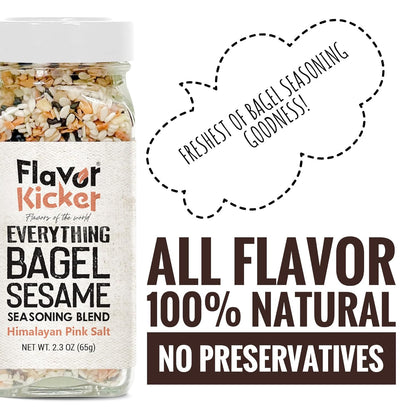 FlavorKicker Everything Bagel Seasoning Blend With Himalayan Pink Salt Original Delicious Blend of Sea Salt and Spices Dried Minced Garlic & Onion Flakes. - FlavorKicker.com