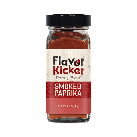 FlavorKicker Sweet and Smoked Paprika Delight. Non - GMO, no preservative, no fillers. Intense Flavor in a Convenient 1.6 oz Glass Jar - FlavorKicker.com