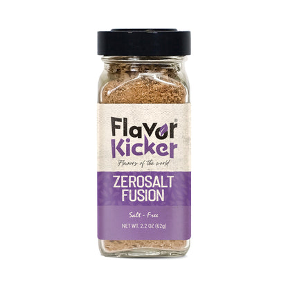 FlavorKicker Zero Salt Fusion 21 Spices Complete All Purpose Seasoning with No Salt, 2.2 oz. no additives, no preservatives. Non GMO. - FlavorKicker.com