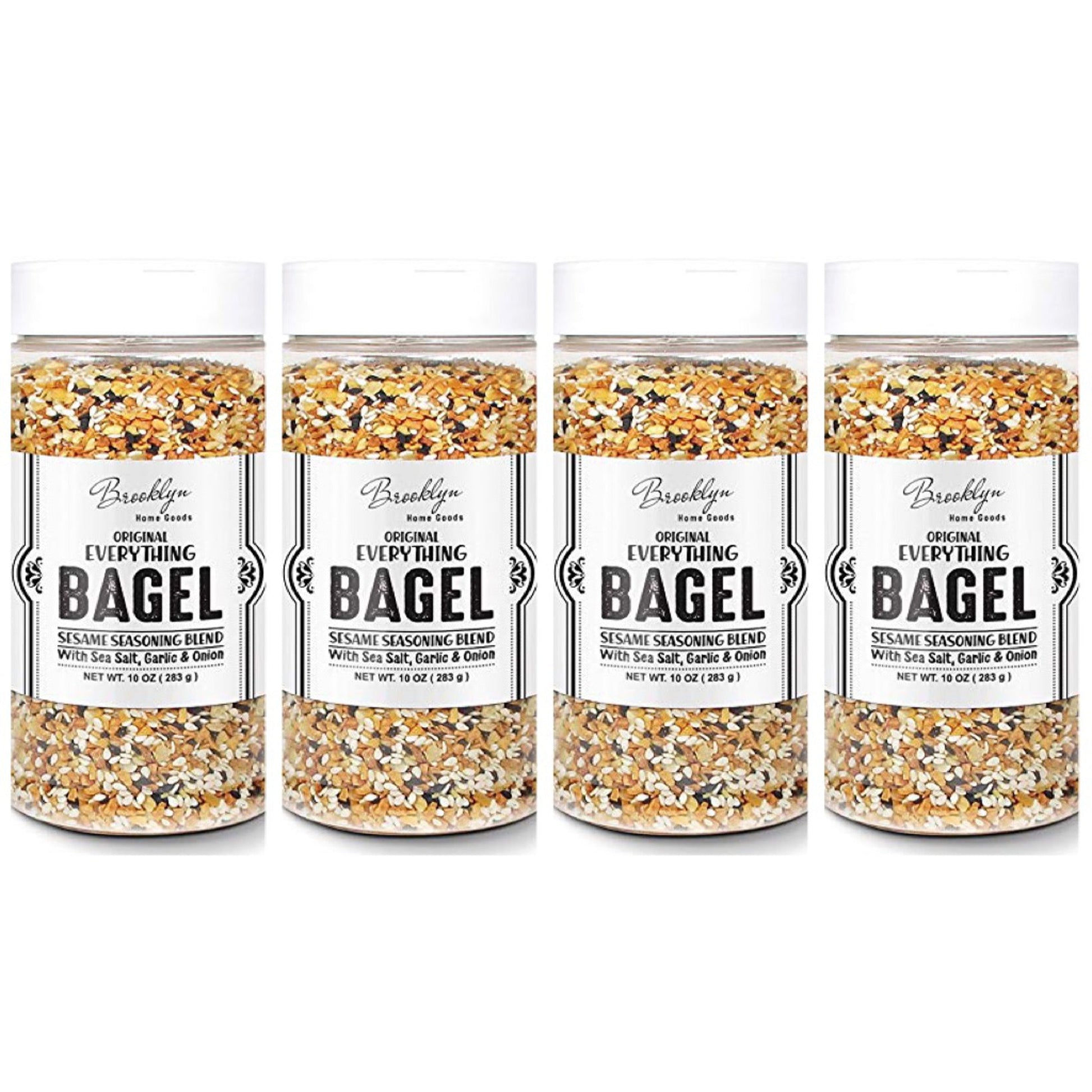 4 XL Bottles Everything Bagel Seasoning Blend of Garlic, Salt ,Onion and Sesame Seeds10 oz. by Brooklyn Home Goods.